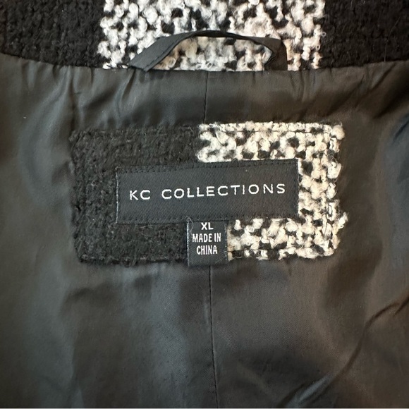 KC Collections Women's Plus Size Buffalo Plaid Funnel Neck Coat SZ XL - Picture 8 of 10